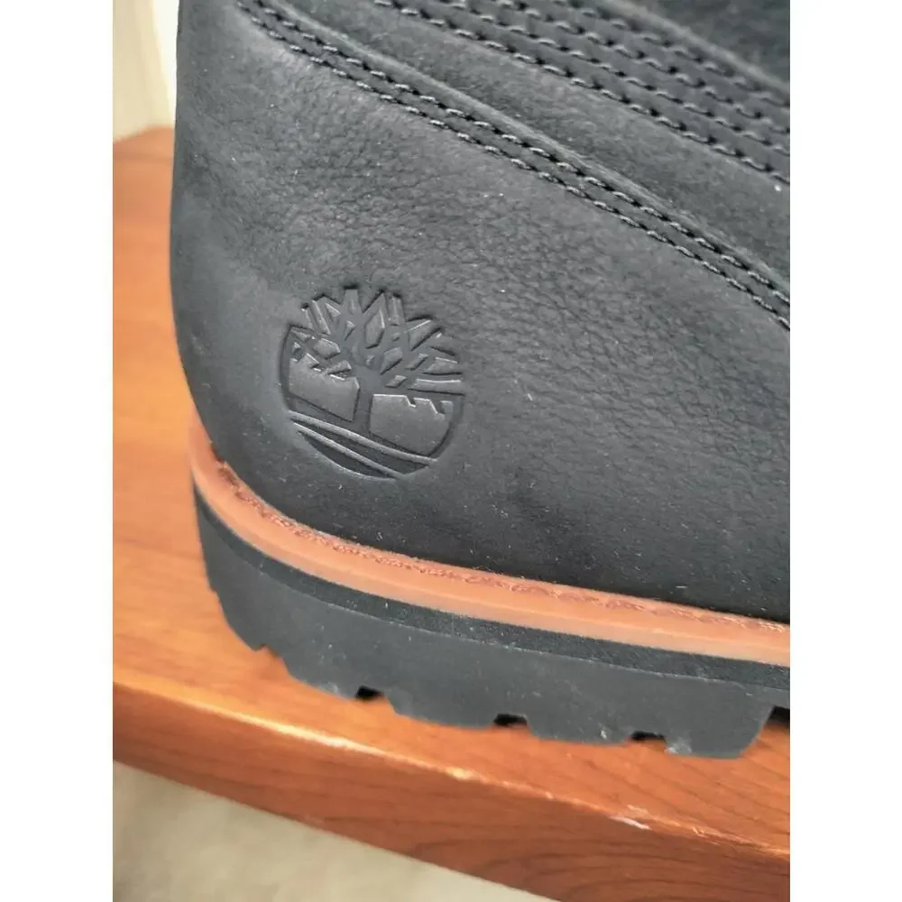 Timberland Men's Attleboro Mid Lace Boots Jet Black Leather‎ Size 13 NIB A657D